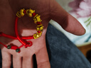 蒂蔻（Tico）足金十二生肖兔五福兔黃金轉(zhuǎn)運(yùn)珠手鏈3D硬金兔本命年手鏈生日禮物 曬單實拍圖