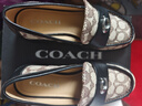 蔻馳（COACH）女士女鞋經(jīng)典標志提花織物L(fēng)EAH樂(lè )福鞋時(shí)尚輕奢鞋子 可可色/黑色 37.5 曬單實(shí)拍圖