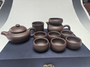 御壺茗香 宜興紫砂壺純手工原礦老紫泥泡茶壺茶具套裝 一壺六杯＋公道＋茶漏套組220ml 曬單實(shí)拍圖