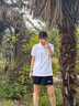 李寧（LI-NING）POLO衫套裝運(yùn)動(dòng)速干跑步套裝男夏季新款冰絲透氣翻領(lǐng)短褲短袖套裝 白色速干POLO+黑色速干短褲 XL 曬單實(shí)拍圖