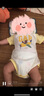 Gap嬰兒2025夏季新款純棉印花logo撞色插肩袖連體衣兒童裝774571 黃色 80cm (9-18月) 亞洲尺碼 曬單實(shí)拍圖