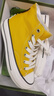 甄博千百意熱賣(mài)2025新款萊內里頭層羊皮高幫帆布鞋時(shí)尚學(xué)院風(fēng)休閑板鞋女鞋 黃色 36 曬單實(shí)拍圖