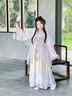 旗鉑漢服女童秋款2025新款兒童春秋古風中國風連衣裙仙氣小女孩古裝 紫香如故 含披肩 130 曬單實拍圖