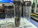 希諾（HEENOOR） 抗菌杯雙層玻璃杯男女士大容量濾網(wǎng)隔熱水杯辦公簡約便攜茶杯子 中閃銀灰-細長易握 310ml 曬單實拍圖