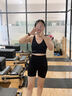 豬小耙（ZHUXIAOPA）瑜伽短褲褲三分褲無縫高腰提臀蜜桃臀夏季跑步短褲健身短褲女 黑色 L 曬單實拍圖