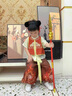 G.DUCKKIDS小黃鴨童裝哪吒衣服女童套裝夏季兒童漢服女孩短袖長褲六一演出服 紅色套裝 110 4~5歲【100-110cm】cm 曬單實(shí)拍圖