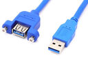 煌林（HLing） USB2.0/3.0公對(duì)母延長(zhǎng)線帶耳朵帶螺絲孔可固定USB帶耳朵機(jī)箱固定擋板機(jī)柜 USB2.0公對(duì)母黑色線 0.6米 曬單實(shí)拍圖