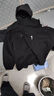 吉業(yè)重工2024春季新款學(xué)院風(fēng)中袖風(fēng)衣男寬松休閑連帽中長(cháng)款外套潮 黑色 L 曬單實(shí)拍圖