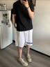 WASSUP美式復(fù)古短褲男女士潮流夏季2025潮牌情侶款寬松運動五分休閑褲子 白色 M 曬單實拍圖