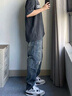 :CHOCOOLATEit重磅短袖男2025夏季新款美式高街寬松純棉T恤潮 深灰 L 曬單實拍圖