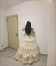 馨瑞緣（XINRUIYUAN）成人禮禮服裙輕奢小眾輕婚紗蛋糕裙吊帶公主蓬蓬裙生日小禮裙 米白色 2XL 均碼 曬單實拍圖