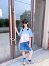 艾卡諾 I.KARNOW女童牛仔短褲夏季2025新款兒童闊腿中褲薄款大童夏裝洋氣褲子外穿 1450藍色 120 曬單實拍圖
