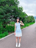 小豬彼特女童套裝夏季POLO背心網(wǎng)球服兒童涼感速干半身裙女大童訓(xùn)練運(yùn)動(dòng)服 6125藍(lán)色 170 cm 曬單實(shí)拍圖