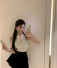 貓人粉底液隱形內(nèi)衣女小胸聚攏顯大外擴(kuò)一體式肉色吊帶美背文胸罩 粉底膚 （厚杯4cm） M （適合34/75） 曬單實(shí)拍圖