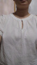 HGAI苧麻女上牌棉麻女裝 亞麻高檔短袖t恤原單寬松新款洋氣裝文藝 白色 M（建議115斤以內(nèi)） 曬單實拍圖