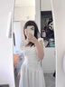 妙奕嘉度假海邊白色連衣裙女長裙裙子夏季2025新款夏天女裝小個子顯瘦 飛飛袖鏤空白色連衣裙 L 【建議95-105斤】 曬單實拍圖