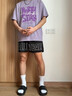 名創(chuàng)優(yōu)品（MINISO）涼感t恤男短袖夏季潮流設計感字母體恤青少年抗菌親膚索羅娜半袖 藤蘿紫(mt北極星) L /175(推薦120-140斤) 曬單實拍圖