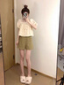 森馬（Semir）小個(gè)子法式蕾絲雪紡衫女夏季感顯瘦泡泡袖短款上衣小眾設(shè)計(jì)感 杏色 M 曬單實(shí)拍圖