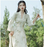吊帶裙+披肩兩件套漢服春夏女國(guó)風(fēng)連衣裙印花廣袖長(zhǎng)衫套裝J8026 吊帶裙+披肩 M （115斤以下） 曬單實(shí)拍圖