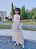 迪牧歐兒童美人魚(yú)魚(yú)尾禮服花童公主裙女童主持人模特走秀鋼琴演奏演出服 銀色亮片_01 150 曬單實(shí)拍圖