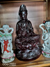 木雕觀音佛像擺件實(shí)木坐蓮觀世音菩薩供奉客廳鎮(zhèn)宅實(shí)木花梨工藝品 黑檀精雕高50cm 曬單實(shí)拍圖
