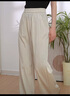 百圖betu女裝2025夏季新款休閑褲松緊腰頭山本褲闊腿褲褲子女2504T75 蕎麥色 S 曬單實(shí)拍圖