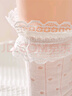 IEF/愛(ài)依服襪子2025夏季新款法式甜美減齡淑女氣質(zhì)蕾絲花邊長(cháng)襪 白 均碼 曬單實(shí)拍圖