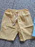 G.DUCKKIDS小黃鴨兒童短褲男童褲子夏季棉麻沙灘褲女童休閑褲小童寶寶外穿 淡黃色 100 尺碼2~3歲【 90-100cm】 曬單實(shí)拍圖