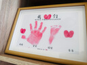 諳諺 滿月紀念手足印嬰兒百天周歲手腳印畫一家四口全家福三手足情深 A4【我們哥哥弟弟】+印泥 曬單實拍圖