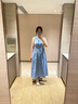 馬登女裝法式藍(lán)色無(wú)袖背心連衣裙女夏季高級(jí)感度假風(fēng)抽繩長(zhǎng)款連身裙 霧霾藍(lán) 【2026新款/薄款寬肩帶吊帶連衣裙子茶歇系a字收腰夏季】 L （120-130斤） 曬單實(shí)拍圖