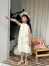 G.DUCKKIDS小黃鴨童裝女童夏裝2025新款大童女裝公主連衣裙兒童夏季國風(fēng)長裙 杏色 140 (建議125-135cm 7-8周歲） 曬單實拍圖