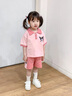 G.duck小黃鴨童裝女童運動(dòng)套裝夏季2025新款兒童短袖短褲庫洛米寶寶衣服 粉色 140 (建議125-135cm 7-8周歲） 曬單實(shí)拍圖