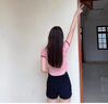 Levi's李維斯春夏女士修身時尚氣質(zhì)隨搭法式ins風(fēng)小資黑色POLO衫 粉紅色 A8892-0001 S 曬單實拍圖