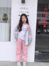 女童套裝春秋2025新款韓版兒童休閑運(yùn)動(dòng)服兩件套裝時(shí)髦洋氣中大童 粉色（外套+褲子） 140 曬單實(shí)拍圖