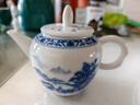 蘇氏陶瓷（SUSHI CERAMICS）國潮青花功夫茶具儲水托盤(pán)三才蓋碗茶壺薄胎茶杯中秋節禮物J0429 曬單實(shí)拍圖