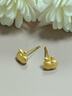 中國黃金（CHINA GOLD）黃金蘋(píng)果耳釘女款輕奢足金直針款耳飾圣誕節生日禮物送女友愛(ài)人 蘋(píng)果耳釘  約1g 曬單實(shí)拍圖
