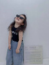 迪士尼女童夏裝洋氣短袖套裝2025女寶寶甜酷掛脖背心時(shí)髦牛仔褲網(wǎng)紅夏款 黑色掛脖背心+牛仔闊腿褲 110 CM 曬單實(shí)拍圖
