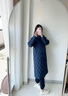 波司登（BOSIDENG）2025新款輕薄90鵝絨服女長款小香風菱格襯衫領保暖外套B250134188 暮色深藍|5995 S 160/84A 體重約100-110斤 曬單實拍圖