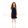 ELLE KIDS童裝 法式學院風polo領(lǐng)背心裙女童春夏臘腸狗無袖連衣裙 藏青色 160 (S) 曬單實拍圖