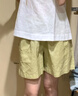 無(wú)印良品（MUJI）女式 漢麻 棉 輕便短褲 褲子女款休閑褲 25年夏季 女裝BE1W0C5S 黃色 L （165/70A） 曬單實(shí)拍圖