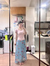 衣然呈品純欲風(fēng)方領(lǐng)粉色正肩t恤短袖女夏季薄款修身顯瘦短款辣妹上衣體恤 粉色 M 【建議90-110斤】 曬單實(shí)拍圖