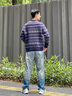Teenie Weenie Men小熊男裝復古美式鎖溫保暖舒適質(zhì)感提花厚款毛衣 藏青 M 曬單實拍圖
