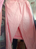 翎悅純棉新款休閑褲女士夏季薄款松緊高腰工裝褲寬松顯瘦九分燈籠褲女 粉色 L 建議101-119斤 曬單實(shí)拍圖