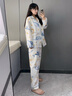 康喜月A類純棉夾層空氣棉月子服秋冬季產(chǎn)婦待產(chǎn)服產(chǎn)后喂奶哺乳期家居服 鯨落星沉【A類純棉夾層空氣棉】 L碼【適合120-140斤】 曬單實拍圖