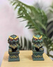 青砂石故宮文創(chuàng  )國潮石獅子一對護院鎮宅茶桌茶寵魚(yú)缸造景裝飾擺件 彩金-福瑞北獅【一對】-禮盒裝 曬單實(shí)拍圖