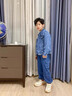 小豬班納男童春秋款外套2025新款男孩中大童秋裝夾克兒童牛仔上衣耐磨童裝 牛仔藍(lán)/K打籃球熊 160 【推薦80-100斤】 曬單實拍圖