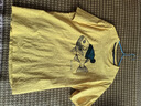 馬登工裝 美式復古深海魚(yú)植絨印花T恤重磅純棉圓領(lǐng)短袖體恤男夏季 金沙黃 M 曬單實(shí)拍圖