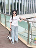 迪士尼女童闊腿牛仔褲夏季薄款2025新款夏裝大童褲子兒童防蚊褲9-14歲 7220藍色【夏季薄款】 150 cm 曬單實(shí)拍圖