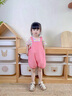 G.DUCKKIDS小黃鴨童裝女童背帶褲套裝夏季2025新款兒童衣服洋氣薄款寶寶夏裝 粉色 90 建議1~2歲【 80-90cm】cm 曬單實(shí)拍圖