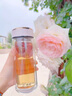希諾（HEENOOR）雙層玻璃杯女新款2025高顏值夏日飲水杯外出便攜杯子定制刻字 珠光粉280ML【禮盒】 曬單實拍圖